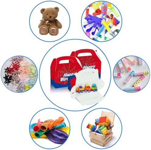 Cajas de Favor de Cumpleaños FLOLUVZ 16 Piezas, Cajas de Regalo de Araña, Cajas de Dulces para Fiesta Infantil con Tema de Cartoon - imagen 6