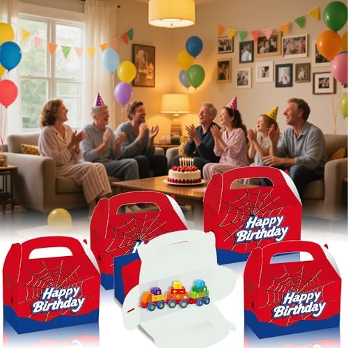 Cajas de Favor de Cumpleaños FLOLUVZ 16 Piezas, Cajas de Regalo de Araña, Cajas de Dulces para Fiesta Infantil con Tema de Cartoon - imagen 8