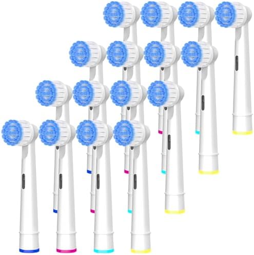 Cabezas de cepillo de repuesto Pro Sensitive Gum Care compatibles con cepillos eléctricos Oral-B, 16 piezas, cerdas extra suaves de alta densidad, - imagen 1
