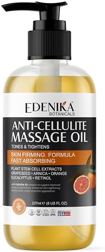 Aceite de Masaje Anticelulitis EDENIKA BOTANICALS, con Aceite de Semilla de Uva, Cafeína, Células Madre Vegetales y Retinol, 8 Fl Oz - imagen 7