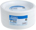 Platos de Plástico Blancos Blue Sky de 9 Pulgadas - [100 Piezas] Desechables, Apto para Microondas, Ideales para Fiestas, Bodas y Uso Diario - imagen 1