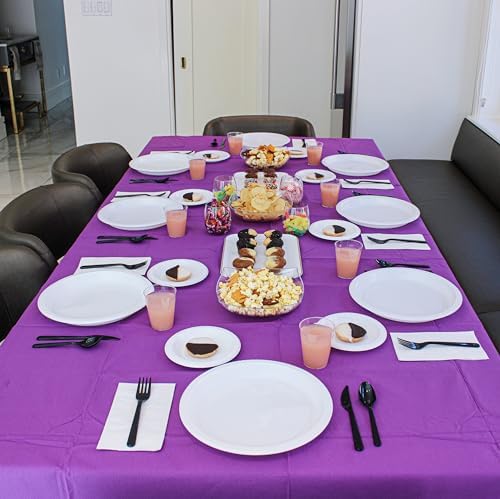 Platos de Plástico Blancos Blue Sky de 9 Pulgadas - [100 Piezas] Desechables, Apto para Microondas, Ideales para Fiestas, Bodas y Uso Diario - imagen 6
