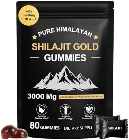 Gomitas de Shilajit | Gomitas Shilajit Gold para Hombres y Mujeres | Ricas en Ashwagandha y Gokshura | Ácido Fulvico y 85+ Minerales | Sin Azúcar - imagen 1