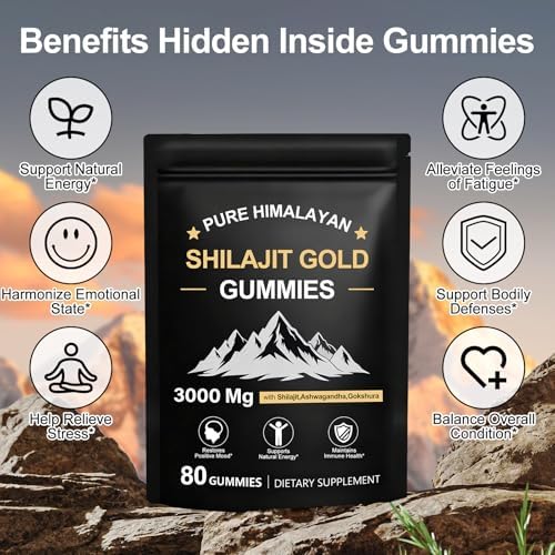 Gomitas de Shilajit | Gomitas Shilajit Gold para Hombres y Mujeres | Ricas en Ashwagandha y Gokshura | Ácido Fulvico y 85+ Minerales | Sin Azúcar - imagen 4