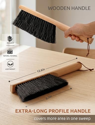 Cepillo de Caballo Takavu con Mango de Madera de Haya - Cepillo Manual para Muebles de Exterior, Cojines de Patio, Serrín de Banco de Trabajo, Mesa - imagen 2