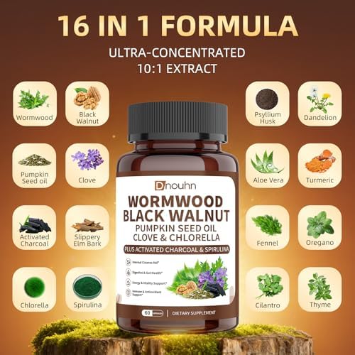 Limpieza de Parásitos con Ajenjo, Nogal Negro y Clavo para Humanos – Detox Natural del Intestino y Salud Digestiva con Semillas de Calabaza, Ajo, - imagen 3