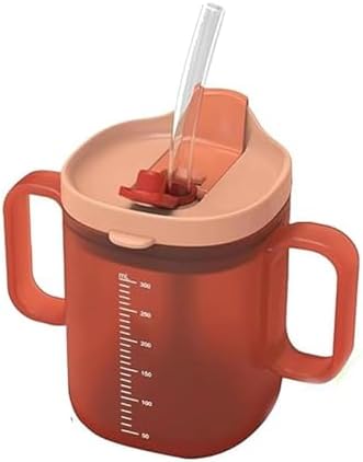 Tazas Antideslizantes JFGLORIX para Adultos y Personas Mayores - 10.2oz (300ml) con 2 Asas y Tapa con Popote, Ideal para Pacientes y Mujeres - imagen 1