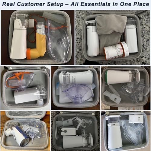 Funda Klawdsky para Nebulizador Portátil, Bolsa Médica de Viaje, Maletín Duro para Inhalador y Espaciador (Solo Bolsa) (Rosa) - imagen 5