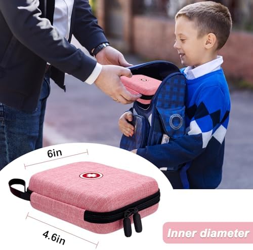 Funda Klawdsky para Nebulizador Portátil, Bolsa Médica de Viaje, Maletín Duro para Inhalador y Espaciador (Solo Bolsa) (Rosa) - imagen 6