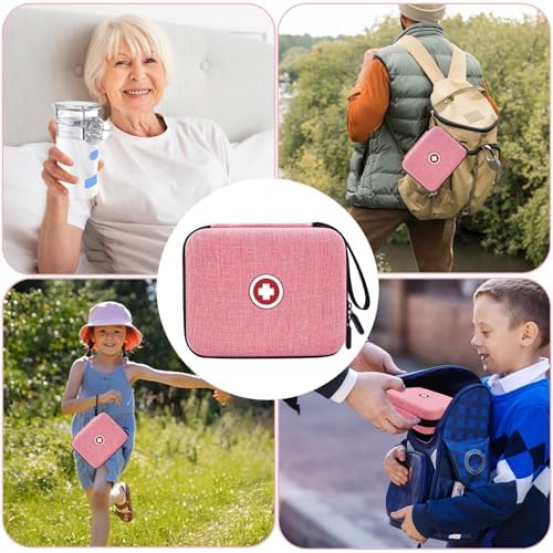 Funda Klawdsky para Nebulizador Portátil, Bolsa Médica de Viaje, Maletín Duro para Inhalador y Espaciador (Solo Bolsa) (Rosa) - imagen 7