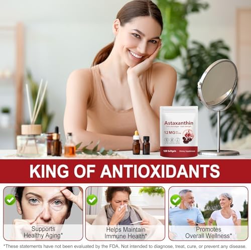 KITNOBLIS Astaxantina 12mg, 120 Cápsulas Blandas – Suministro para 4 Meses, Apoya la Salud de Piel, Articulaciones y Ojos - imagen 5
