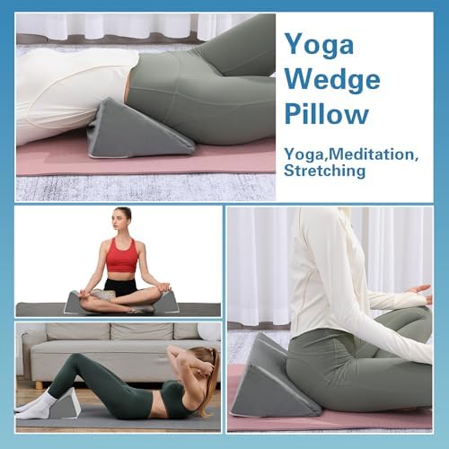 Cojín en Cuña Pequeño BALAPET para Dormir de Lado, Almohada de Espuma Premium para Elevación de Piernas y Yoga, Reduce el Dolor de Espalda - imagen 7