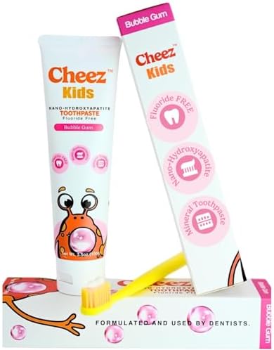 Pasta de Dientes para Niños Sin Flúor con Nano Hidroxiapatita y Xilitol, Segura para Tragar, Sin SLS, Cuidado Suave del Esmalte, Sabor Chicle - imagen 1