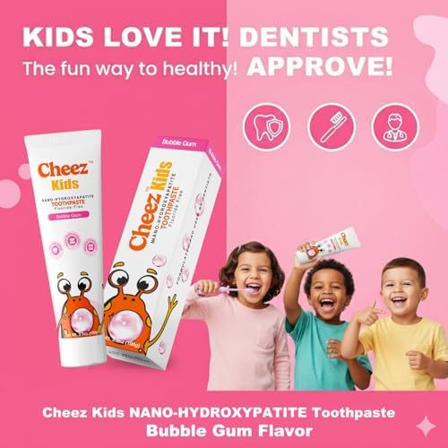 Pasta de Dientes para Niños Sin Flúor con Nano Hidroxiapatita y Xilitol, Segura para Tragar, Sin SLS, Cuidado Suave del Esmalte, Sabor Chicle - imagen 2