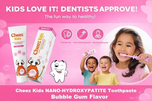 Pasta de Dientes para Niños Sin Flúor con Nano Hidroxiapatita y Xilitol, Segura para Tragar, Sin SLS, Cuidado Suave del Esmalte, Sabor Chicle - imagen 6