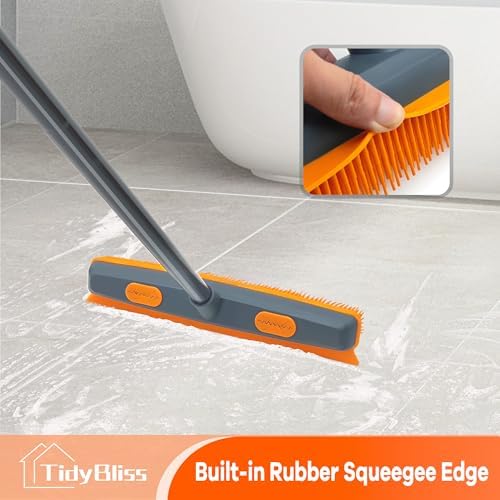 Escoba para Remoción de Pelo de Mascota TidyBliss, 57.5 pulgadas, Cepillo de Goma con Raspador de Silicón, Herramienta para Limpiar Alfombra, Azulejo - imagen 3