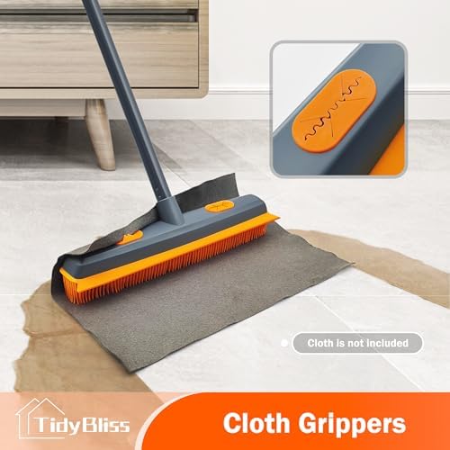 Escoba para Remoción de Pelo de Mascota TidyBliss, 57.5 pulgadas, Cepillo de Goma con Raspador de Silicón, Herramienta para Limpiar Alfombra, Azulejo - imagen 4