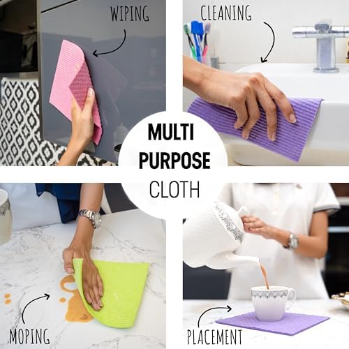 Paquete de 10 Paños de Cocina Aquasorb – Paños Suecos Reutilizables, Sin Olores, Certificados OEKO-TEX, Ecológicos - imagen 2