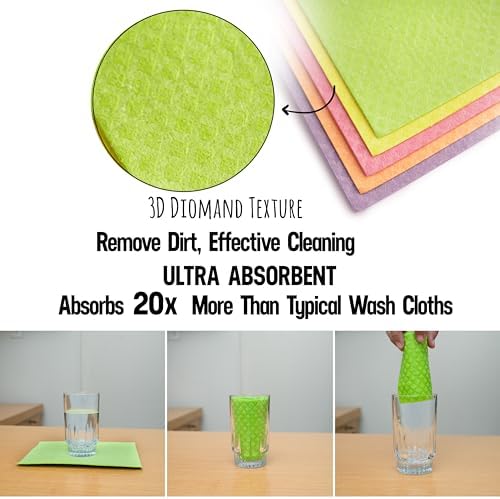 Paquete de 10 Paños de Cocina Aquasorb – Paños Suecos Reutilizables, Sin Olores, Certificados OEKO-TEX, Ecológicos - imagen 5