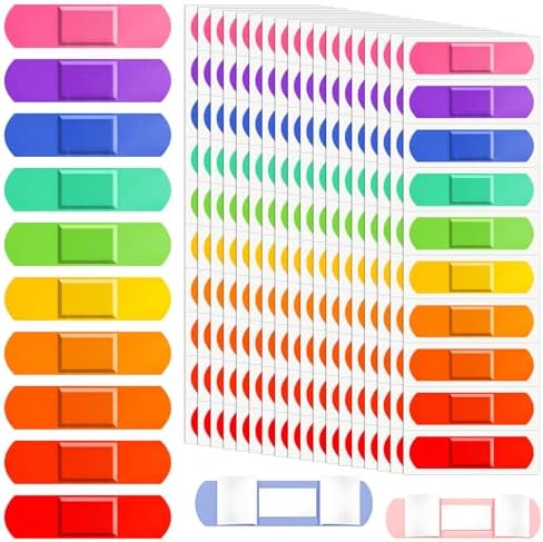 180 Piezas de Curitas para Niños, Vendajes Adhesivos Coloridos y Flexibles, 10 Colores Neón, Impermeables y Transpirables, 2.83'' x 0.75'' - imagen 1