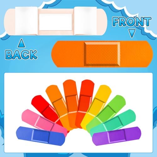 180 Piezas de Curitas para Niños, Vendajes Adhesivos Coloridos y Flexibles, 10 Colores Neón, Impermeables y Transpirables, 2.83'' x 0.75'' - imagen 5