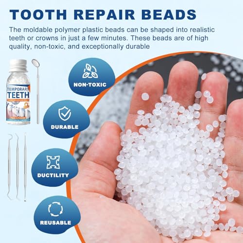 Kit de Reparación Dental con 4 Herramientas, Perlas Moldeables para Soluciones Instantáneas y Sonrisas Seguras - 1Q - imagen 5