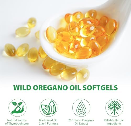Suplemento de Aceite de Orégano Orgánico MXCZBSM, 120 Cápsulas Softgel con Aceite de Semilla Negra, No GMO, Sin Gluten - imagen 3