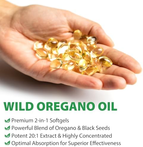 Suplemento de Aceite de Orégano Orgánico MXCZBSM, 120 Cápsulas Softgel con Aceite de Semilla Negra, No GMO, Sin Gluten - imagen 7