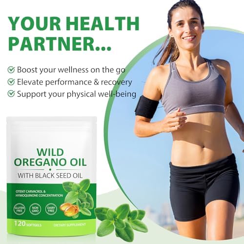 Suplemento de Aceite de Orégano Orgánico MXCZBSM, 120 Cápsulas Softgel con Aceite de Semilla Negra, No GMO, Sin Gluten - imagen 8