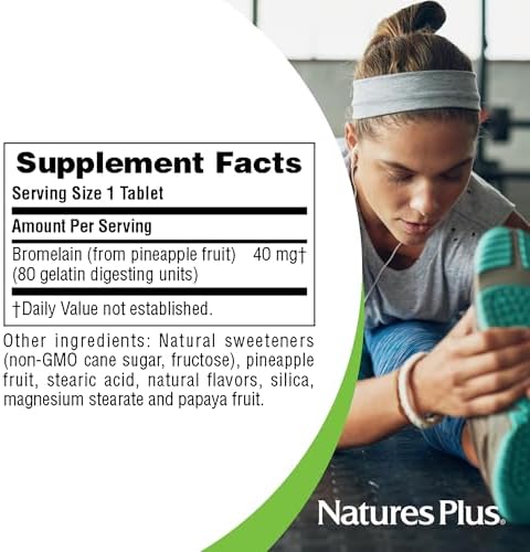 Suplemento Natural de Bromelina Masticable NaturesPlus - 180 Tabletas - Enzima Proteolítica Vegana y Sin Gluten - Apoya Digestión, Articulaciones y - imagen 5