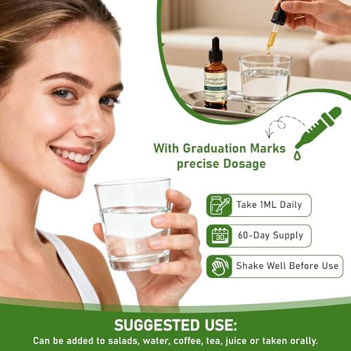 Gotas Orgánicas Wacipek para Drenaje Linfático, Suplemento para Circulación Linfática Saludable, Reduce la Inflamación y Apoya la Desintoxicación, - imagen 4