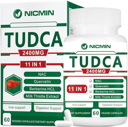 Suplementos NICMIN TUDCA 2400MG, Complejo de Sales Biliares para Desintoxicación Hepática y Limpieza de Vesícula, Salud Digestiva 60 Cápsulas - imagen 1