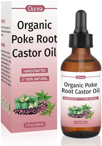 Aceite Orgánico de Raíz de Poke y Ricino – Aceite Herbal Natural para Masaje Linfático, Cuidado de la Piel y Relajación – Aceite Corporal de Tejido - imagen 1