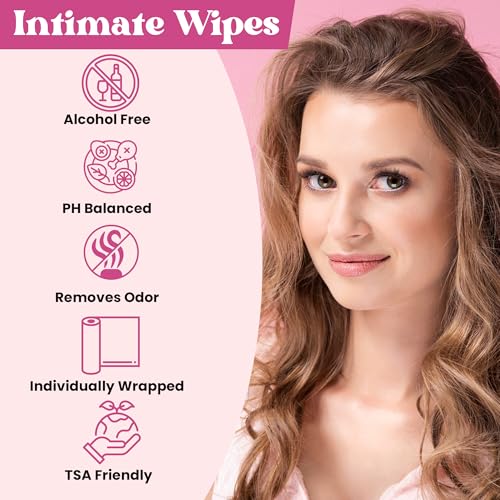 Toallitas Húmedas Femeninas para Mujeres - 20 Piezas, Hidratante Natural y Biodegradable | pH Equilibrado, Amigables con la Piel | Tamaño de Viaje, - imagen 5