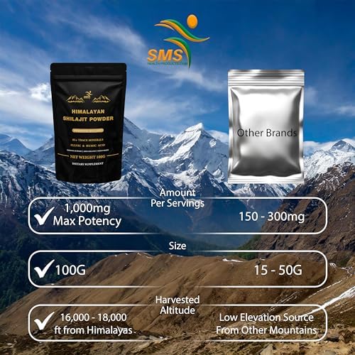 Shilajit Puro en Polvo de Himalaya - Grado Oro 100% Puro con Ácido Fúlvico y 85+ Minerales Traza para Energía y Soporte Inmunológico - 100g - imagen 2