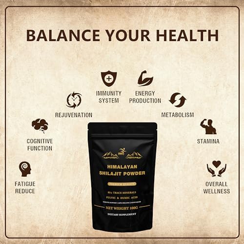 Shilajit Puro en Polvo de Himalaya - Grado Oro 100% Puro con Ácido Fúlvico y 85+ Minerales Traza para Energía y Soporte Inmunológico - 100g - imagen 5