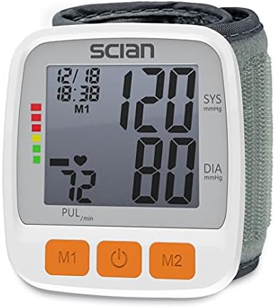 Manga de Presión Arterial SCIAN para Muñeca, Ajustable con Pantalla LCD Grande, 2 Usuarios y 180 Memorias para Uso Médico y en Casa - imagen 1