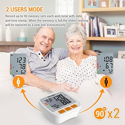 Manga de Presión Arterial SCIAN para Muñeca, Ajustable con Pantalla LCD Grande, 2 Usuarios y 180 Memorias para Uso Médico y en Casa - imagen 4