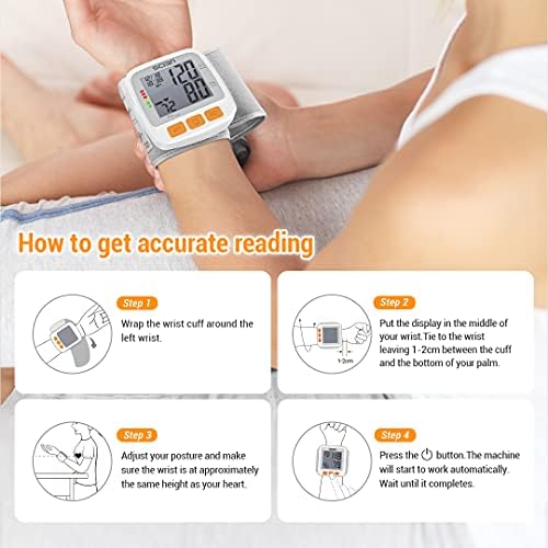 Manga de Presión Arterial SCIAN para Muñeca, Ajustable con Pantalla LCD Grande, 2 Usuarios y 180 Memorias para Uso Médico y en Casa - imagen 6