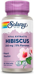 Extracto de Flor de Hibisco SOLARAY - 250 mg, Suplemento para la Salud Cardiovascular, Vegano, 60 Cápsulas Veganas, No GMO - imagen 1