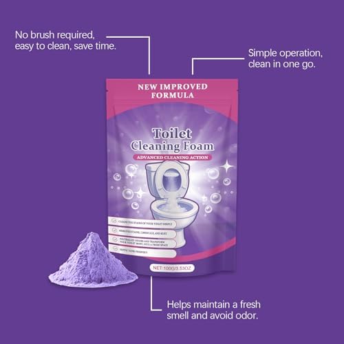 Limpiador en Polvo Espumoso para Inodoro VAGUELUNE - Espuma Potente Autocatalítica para Limpieza Profunda, Elimina Manchas y Sarro (100g / 3.53oz, - imagen 7