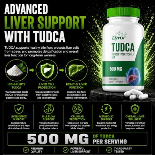 Leaping Lynx TUDCA 500mg – Suplemento de Ácido Tauroursodeoxicólico – 60 Cápsulas – Apoyo Hepático y Digestivo – No GMO, Certificado ISO - imagen 5