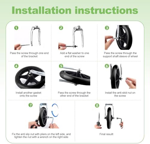 Ruedas de Reemplazo Royitay de 6 Pulgadas para Sillas de Ruedas, Andadores y Rodantes - 2 Paquete, Duraderas, Antideslizantes, Negras - imagen 7