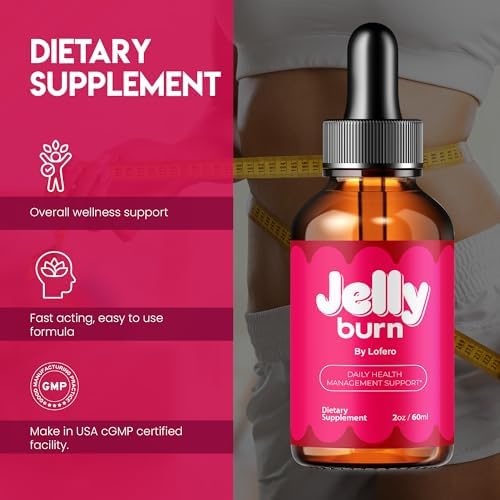 Gotas Jelly Burn, Suplemento Líquido para Pérdida de Peso, Fórmula Premium con Ingredientes Naturales, Vitaminas Diarias para Salud y Bienestar (2 oz) - imagen 2
