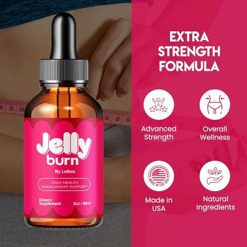 Gotas Jelly Burn, Suplemento Líquido para Pérdida de Peso, Fórmula Premium con Ingredientes Naturales, Vitaminas Diarias para Salud y Bienestar (2 oz) - imagen 4