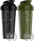 Botellas Mezcladoras de Proteína VELOMIX - Paquete de 2 - 28 oz - Antifugas con 2 Batidores de Alambre - Verde/Negro - imagen 1