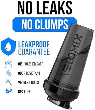 Botellas Mezcladoras de Proteína VELOMIX - Paquete de 2 - 28 oz - Antifugas con 2 Batidores de Alambre - Verde/Negro - imagen 3
