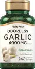 Piping Rock Suplemento Herbal de Ajo Sin Olor en Softgels | 240 Cápsulas | Extra Fuerte | No Transgénico, Libre de Gluten - imagen 1