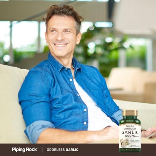 Piping Rock Suplemento Herbal de Ajo Sin Olor en Softgels | 240 Cápsulas | Extra Fuerte | No Transgénico, Libre de Gluten - imagen 5