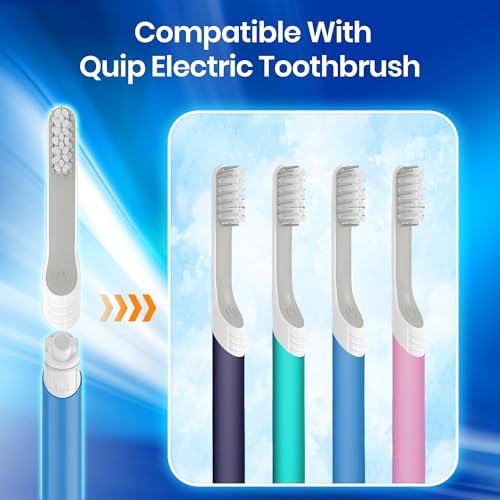 8 Piezas de Cabezas de Repuesto para Cepillo de Dientes Compatible con Cepillo Eléctrico Quip – Cabezas Suaves, Compactas y Flexibles con Tapa - imagen 2